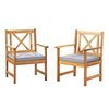 Alaterre Furniture Manchester Acacia Wood Chairs with Cushions, Set of 2 ANMC02ANO